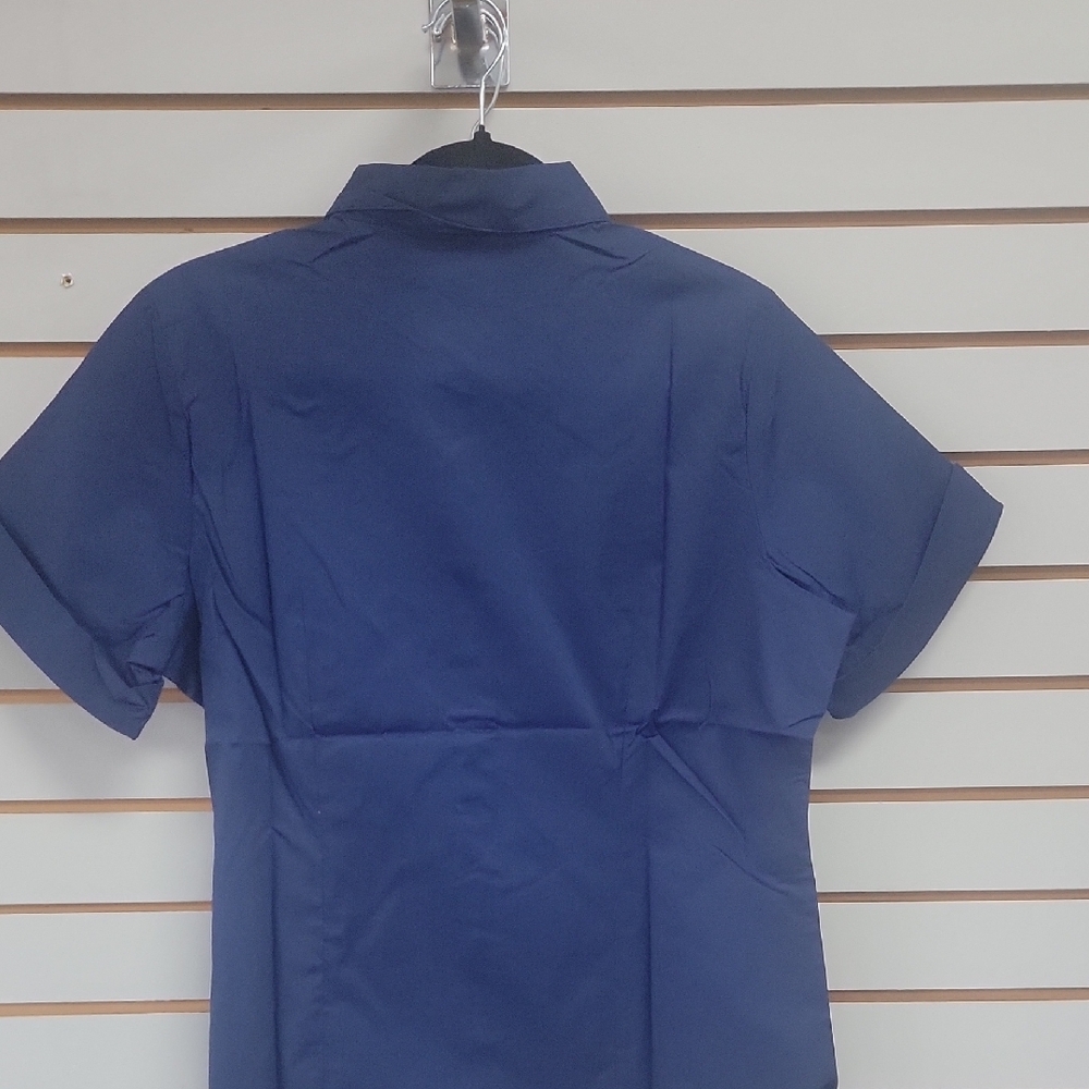 Navy Blue Women's Button-Up Shirt - Picture 4 of 5